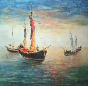 Лодки (На рассвете) худ.А.Бруно